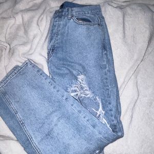 High rise ripped skinny jeans
